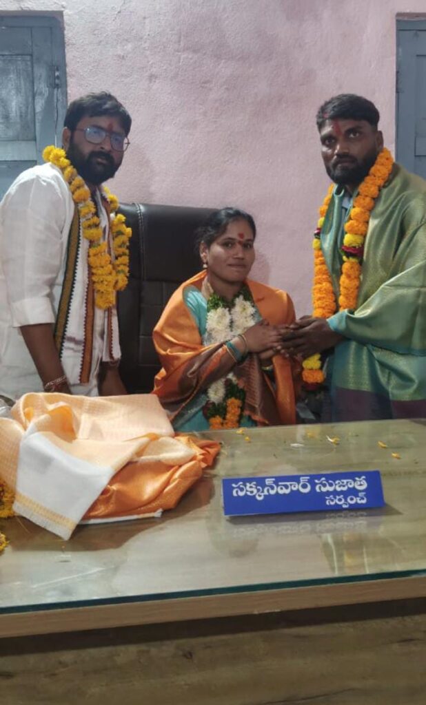 లింబూర్ గ్రామ సర్పంచ్ గా సక్కవార్ సుజాత, శివారెడ్డి బాధ్యతల స్వీకిరణ u715-1010388733